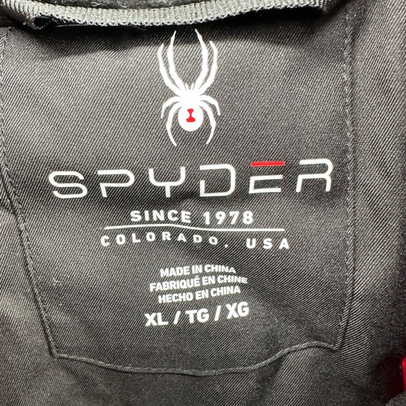 Spyder Black Jacket with White Logo and Red Accent - Picture 2 of 8